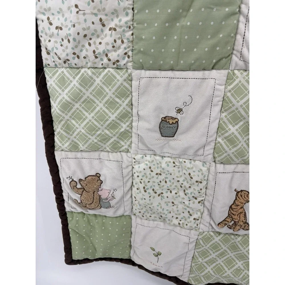 VTG Disney Classic Pooh Winnie‎ The Pooh Piglet Crib Comforter Patchwork Quilt